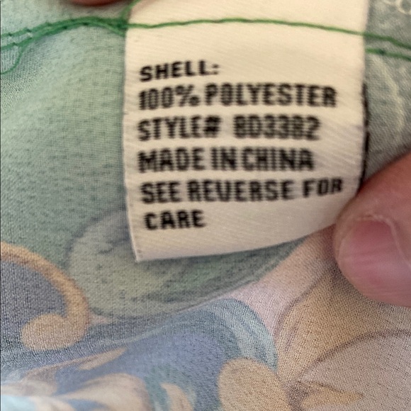 NWOT HER BOTTARI Vibrant Patterned Button-Up Shirt Dress Scarf Print Size L - Picture 12 of 16